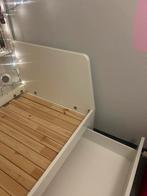 Ikea Flekke Bedbank met 2 Lades (200x80/160), Huis en Inrichting, Ophalen, Eenpersoons, Wit, 80 cm