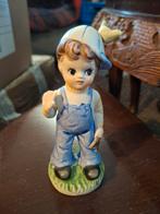 Vintage Jongen Beeldje in Tuinbroek, Antiek en Kunst, Ophalen of Verzenden