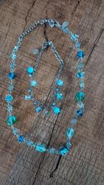 MKM Design ketting en armband set turquoise zilverkleurig, Overige materialen, Verstelbaar, Ophalen of Verzenden, Zo goed als nieuw