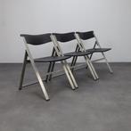 3x Folding Chair P08 by Tecno, Italy (set price), Huis en Inrichting, Stoelen, Ophalen, Gebruikt, Drie, Zwart