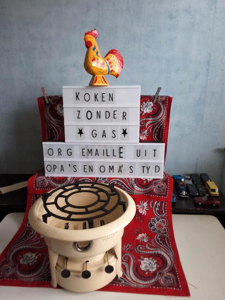 👍eens 'n HALLER altijd 'n HALLER  👌3 pits  4 foto's, Antiek en Kunst, Antiek | Emaille, Ophalen of Verzenden