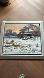 Prachtig schilderij Winters tafereel, Antiek en Kunst, Kunst | Schilderijen | Klassiek, Ophalen of Verzenden