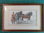 Ets aquatint paardentafereel Henri Alken 1823, Antiek en Kunst, Ophalen of Verzenden