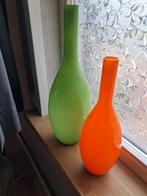 VINTAGE KLEUREN Leonardo Beauty Vaas - Groen & Oranje, Ophalen, Minder dan 50 cm, Groen, Glas