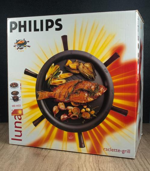 Philips Luna HD 4423 (steen-)grill, als nieuw, Witgoed en Apparatuur, Gourmetstellen, Zo goed als nieuw, 4 t/m 7 personen, Ophalen of Verzenden