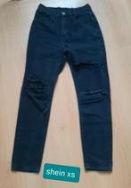 Zwarte spijkerbroek shein xs/ zwart ripped jeans, Shein, Ophalen of Verzenden, W27 (confectie 34) of kleiner, Zo goed als nieuw