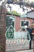 2 Stuke Draad-Hanglampen (Mintgroen), Ophalen of Verzenden, Gebruikt, Metaal, Minder dan 50 cm