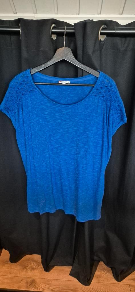 Street One blauw Top shirt korte mouw - maat 46, Kleding | Dames, T-shirts, Zo goed als nieuw, Maat 46/48 (XL) of groter, Blauw