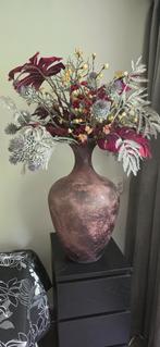Bordeaux vaas met kunstbloemen van intratuin, Ophalen, Nieuw