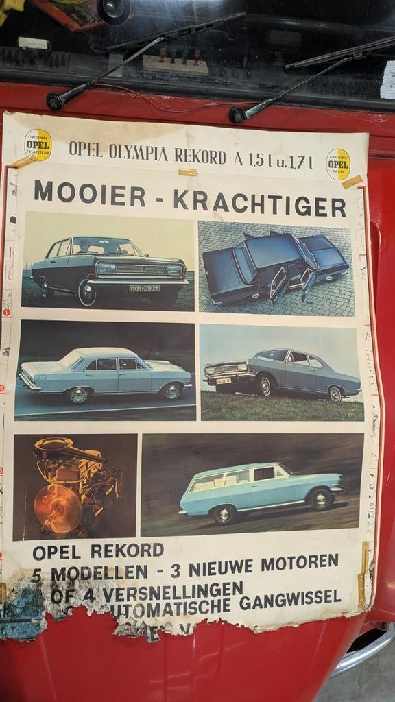 Grote oude reclameposter Opel, Ophalen of Verzenden, Gebruikt, Auto's