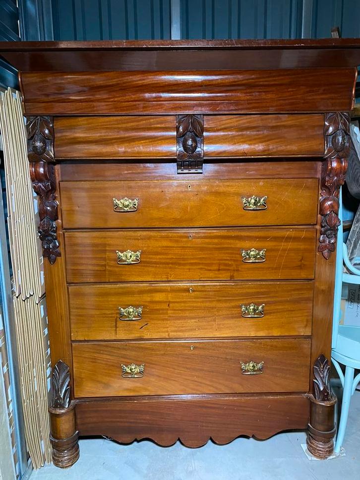 Mahonie houten Engelse Ladenkast, Antiek en Kunst, Antiek | Meubels | Kasten, Ophalen
