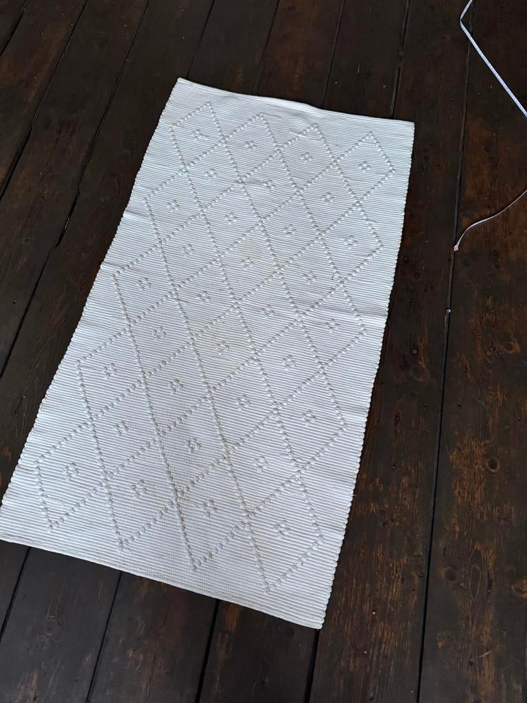 Portugees Katoenen Kleed / Kleedje, 100 tot 150 cm, Wit, Zo goed als nieuw, Rechthoekig