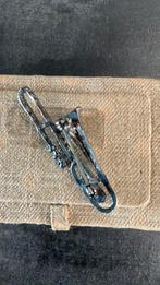 Zilveren schuiftrombone en saxofoon, Ophalen of Verzenden, Zilver, Broche