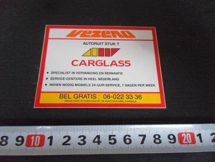 sticker autoruit stuk? carglass - VEZENO, Verzamelen, Stickers, Zo goed als nieuw, Ophalen