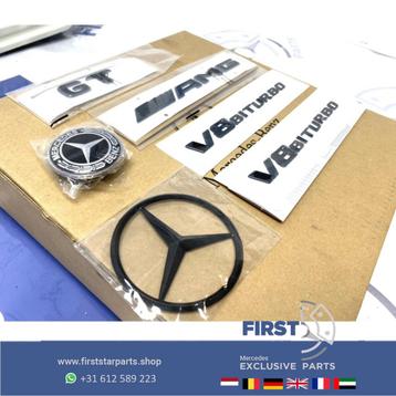 W190 C190 R190 AMG GT LOGO SET ZWART Mercedes GTC GTS GTR EM beschikbaar voor biedingen