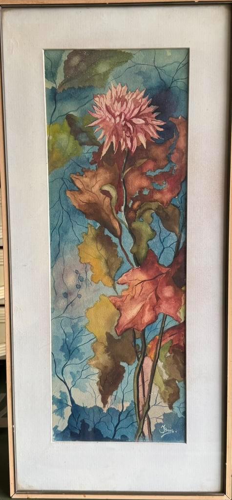 Herfst aquarel, Antiek en Kunst, Kunst | Schilderijen | Klassiek, Ophalen of Verzenden
