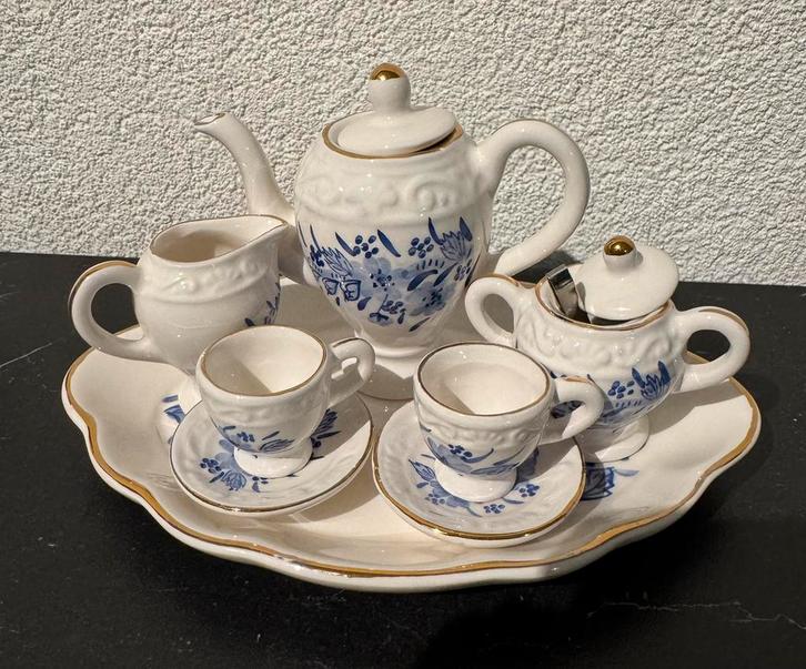 antiek poppenhuis servies miniatuur theeservies keramiek, Verzamelen, Poppenhuizen en Toebehoren, Gebruikt, Poppenhuis, Ophalen of Verzenden