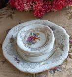 Leuk brocant petit-four setje, bloemboeket, goud, 6-delig, Ophalen of Verzenden