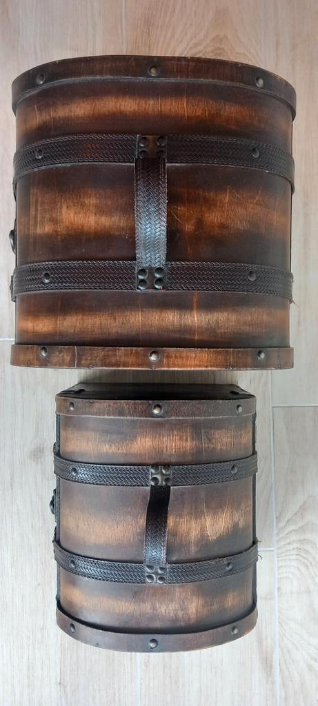 Kisten industrieel decoratie, Huis en Inrichting, Woonaccessoires | Kisten, Zo goed als nieuw, Minder dan 50 cm, Minder dan 50 cm