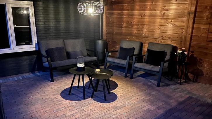 loungeset Bezano aluminium zwart /grijs, Tuin en Terras, Tuinsets en Loungesets, Zo goed als nieuw, Loungeset, Aluminium, 4 zitplaatsen
