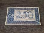Bijna UNC biljet 2,5 gulden 1938, zilverbon, Ophalen of Verzenden