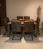Prachtige eettafel met mangohouten blad 160 x 160 cm, Ophalen, Zo goed als nieuw