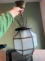 Hanglamp geslepen glas en messing, Ophalen of Verzenden, Gebruikt, Glas, Minder dan 50 cm