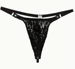 Sexy Transparante string maat one size, Verzenden, Zwart, Overige typen