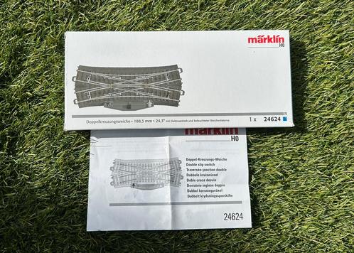 Märklin HO 24624 Engelse wissel (electrisch), Hobby en Vrije tijd, Modeltreinen | H0, Zo goed als nieuw, Rails, Wisselstroom, Märklin
