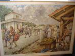 schoolplaat Romeinse legerplaats 1950 door Isings 106x77cm, Antiek en Kunst, Antiek | Schoolplaten, Geschiedenis, Ophalen
