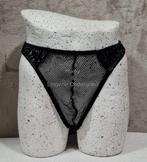 Heren Lak String met Gaas One Size Zwart (429), Kleding | Heren, Ondergoed, Ophalen of Verzenden, Zwart, Mikey, Slip