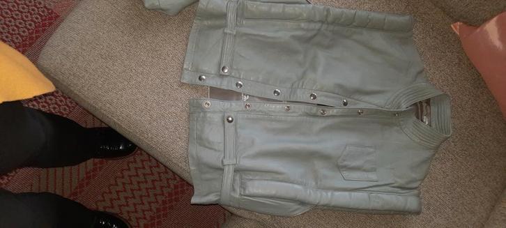 Retro Leren broekpak bodywarmer met broek, Motoren, Kleding | Motorkleding, Combipak, Tweedehands, Ophalen of Verzenden