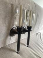 Windlichten koper/brons, wandfakkel, toortslamp, 42 cm hoog., Ophalen, Zo goed als nieuw, 25 tot 50 cm