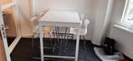 (bar) tafel met stoelen / krukken (4 persoons) wit, 100 tot 150 cm, 50 tot 100 cm, Zo goed als nieuw, Vier personen