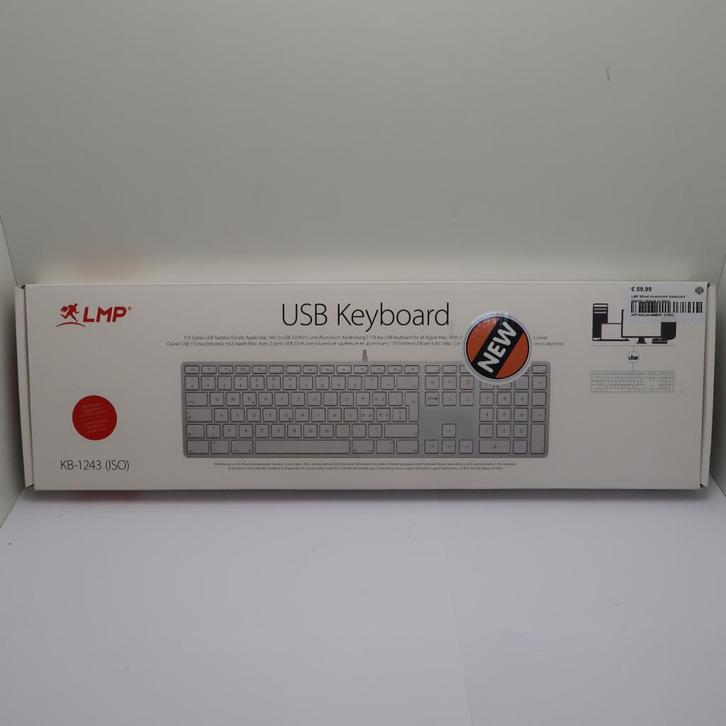 LMP Wired Aluminium Keyboard Qwerty | Nieuw in doos, Computers en Software, Toetsenborden, Nieuw