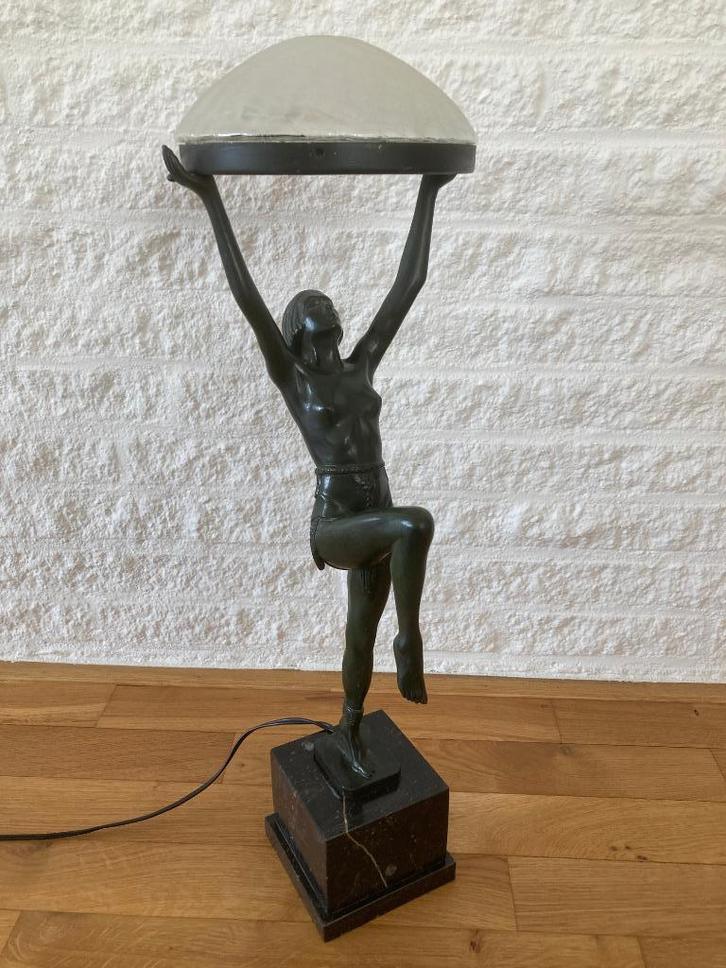 Max le Verrier lady lamp tafellamp art deco, Antiek en Kunst, Antiek | Lampen, Ophalen