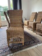 Stevige rieten eetkamerstoelen 6 stuks, Huis en Inrichting, Stoelen, Bruin, Riet of Rotan, Ophalen of Verzenden, Zo goed als nieuw