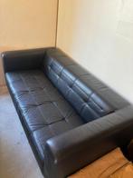 Zwarte leren bank 185 CM, echt leer, nieuw 1100 EURO, Ophalen, 150 tot 200 cm, Zo goed als nieuw, Rechte bank