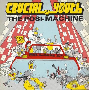 Crucial Youth -Posi-Machine LP US Hardcore 1988 wit + comic beschikbaar voor biedingen
