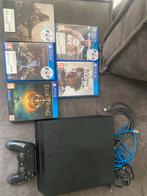 PS4 500GB + 1 Controller + 5 Games, Spelcomputers en Games, Spelcomputers | Sony PlayStation 4, Ophalen, Met 1 controller, Original