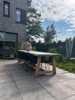 Tuintafel Lugo (karwei) en 8 tuinstoelen, Ophalen, Gebruikt, Rechthoekig, Hout