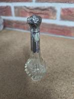 Parfumflesje Kristal zilver antiek vintage brocante, Antiek en Kunst, Ophalen