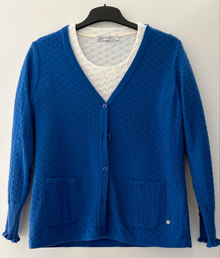 Leona Vest Maat M - Cobalt Blauw met Details, Kleding | Dames, Truien en Vesten, Zo goed als nieuw, Maat 38/40 (M), Blauw, Ophalen of Verzenden