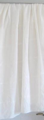 '2 WITTE VITRAGES INBETWEEN MET LICHTE STRUCTUUR DUBBELE PLO, Ophalen, 100 tot 150 cm, Zo goed als nieuw, Wit