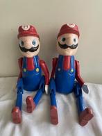 2 Houten Mario Poppen met beweegbare armen en benen, Ophalen of Verzenden, Zo goed als nieuw