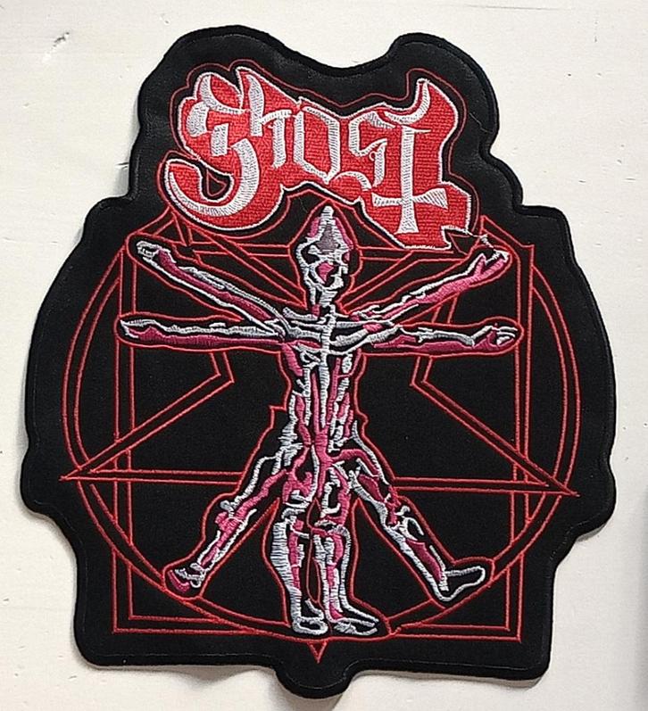 Ghost Vitruvian zeer mooie embroidered backpatch 24 x 28 cm, Verzamelen, Muziek, Artiesten en Beroemdheden, Nieuw, Kleding, Verzenden