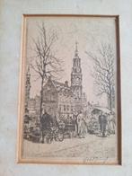 Ets bloemenmarkt amsterdam, Antiek en Kunst, Ophalen of Verzenden
