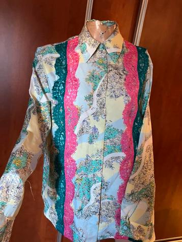 EMILIO PUCCI blouse met kant M 40 origineel ZGAN 