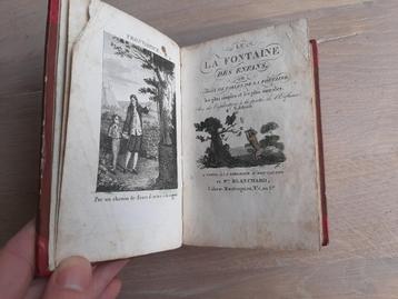 antiek boekje 1820 Le La Fontaine des Enfans, Fables gravure beschikbaar voor biedingen
