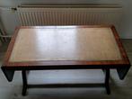Antieke salontafel ingelegd leer/goud, Antiek en Kunst, Antiek | Meubels | Tafels, Ophalen